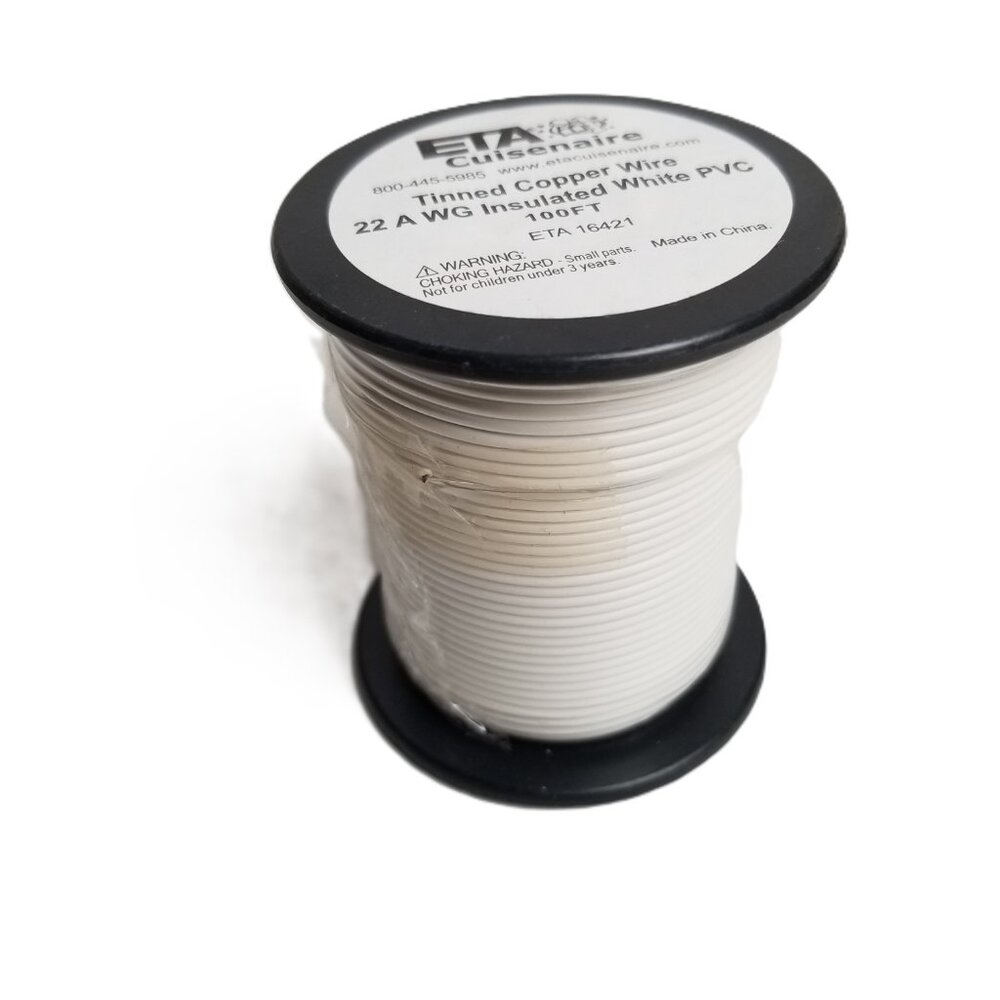 ETA Cuisenaire 22 AWG Tinned Copper Wire 100FT White PVC Electronics